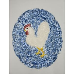 Gailstyn‑Sutton 1983 Hand Painted Rooster Platter 18.5" Farmhouse Country Decor